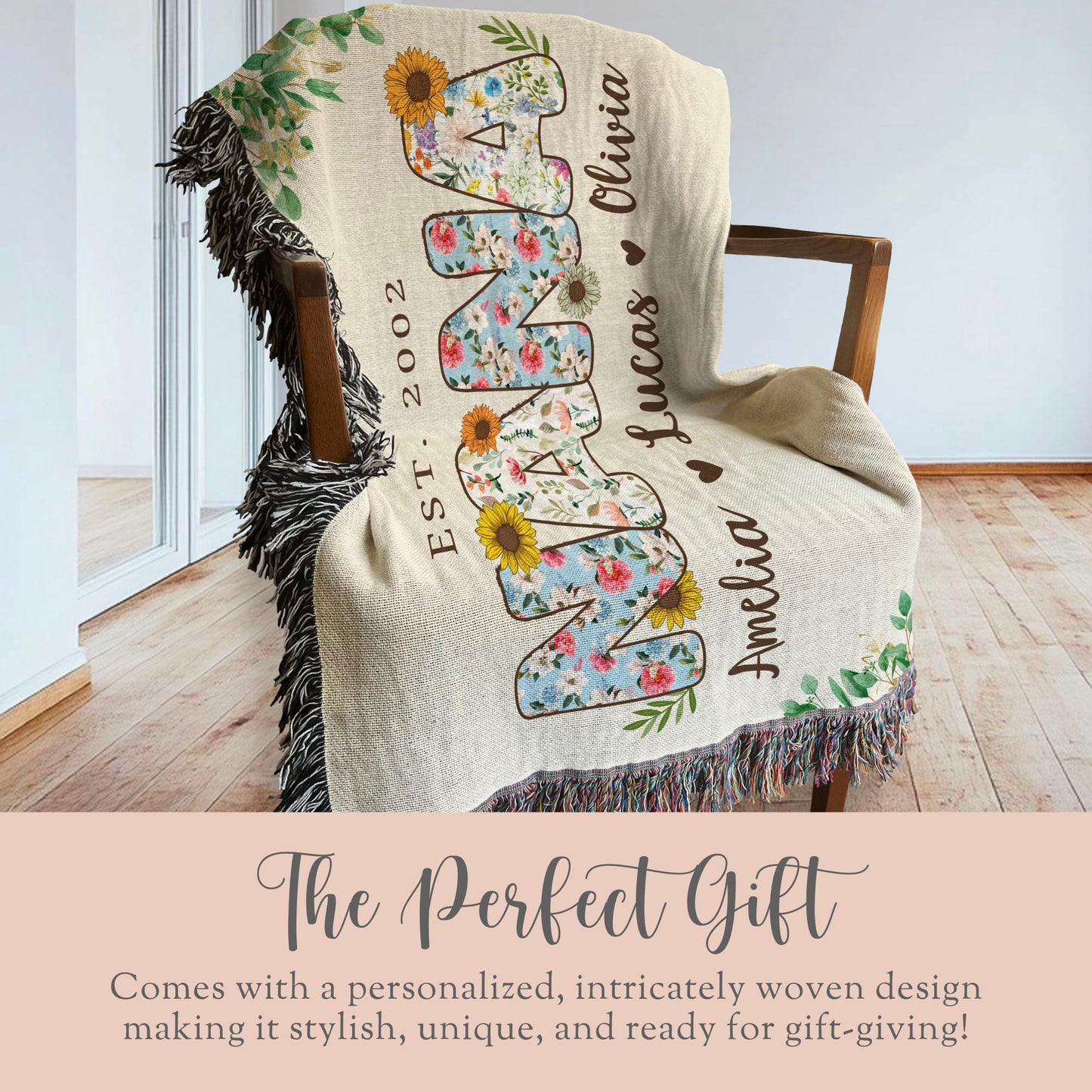 Nana Keepsake Blanket Grandma Woven Throw Nana Christmas Gift
