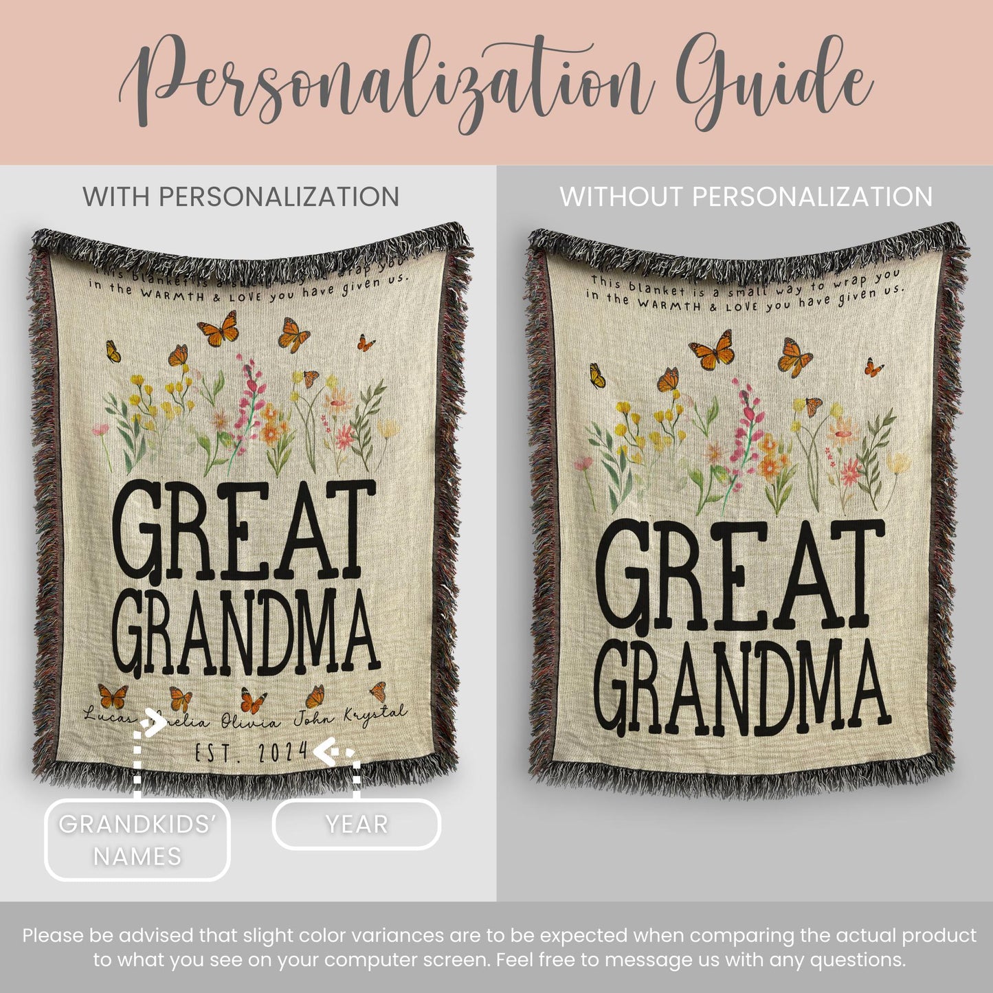 Custom Great Grandma Woven Blanket