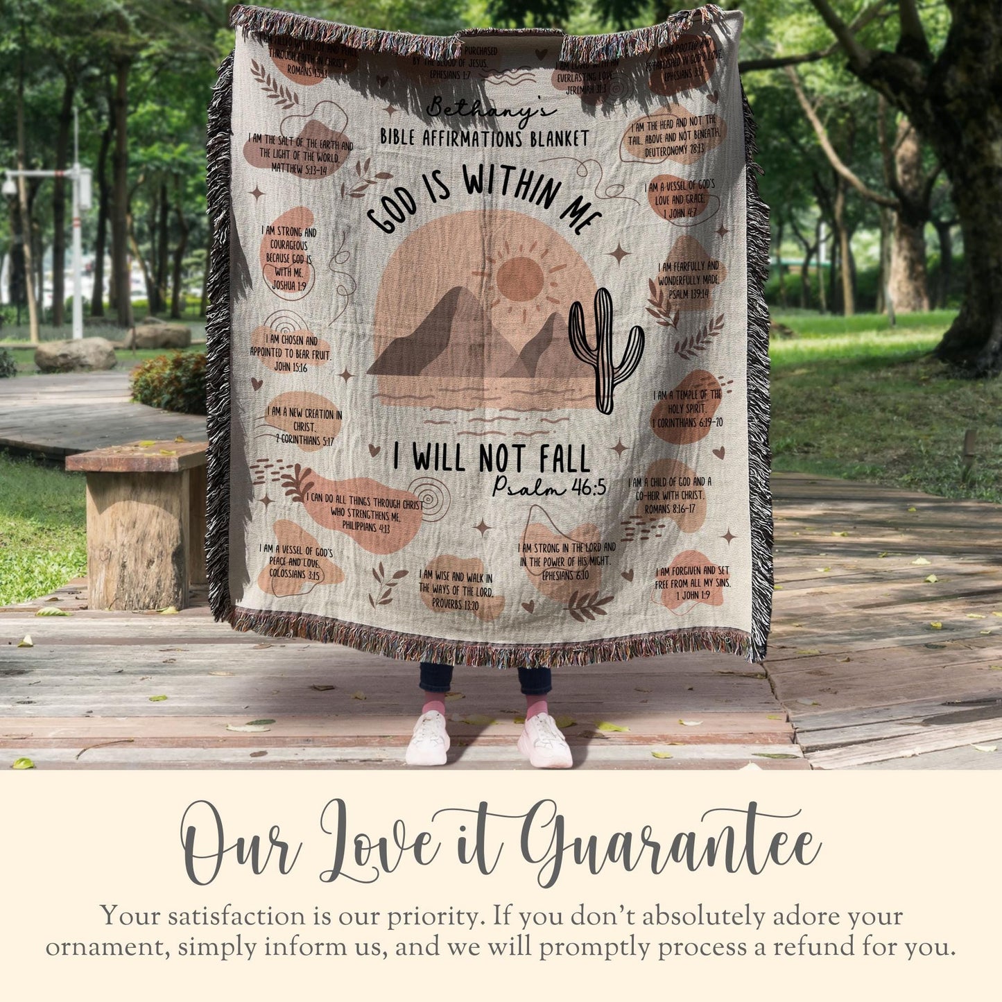 Personalized Scripture Verse Woven Blanket Gift For Christian Bible Verse Blanket Scripture Verse Woven Throw Scripture Verse Tapestry