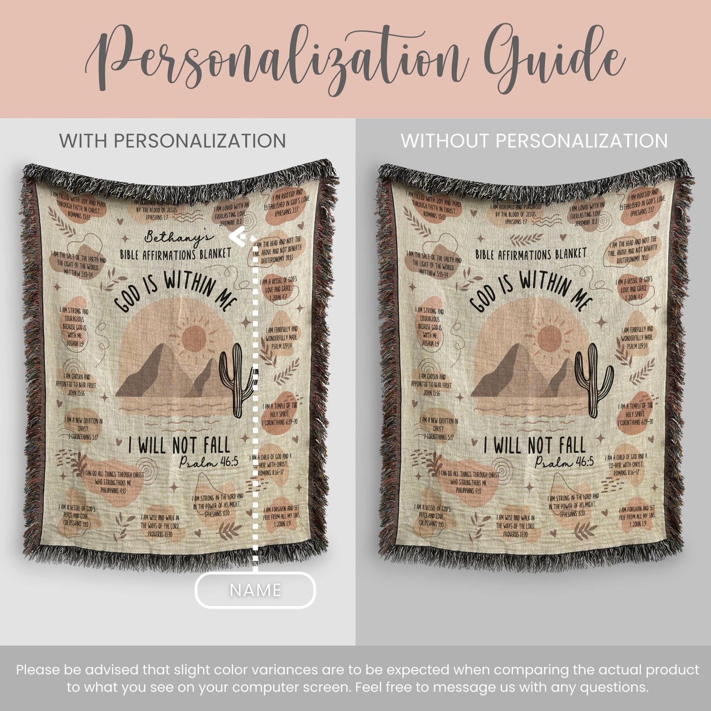 Personalized Scripture Verse Woven Blanket Gift For Christian Bible Verse Blanket Scripture Verse Woven Throw Scripture Verse Tapestry