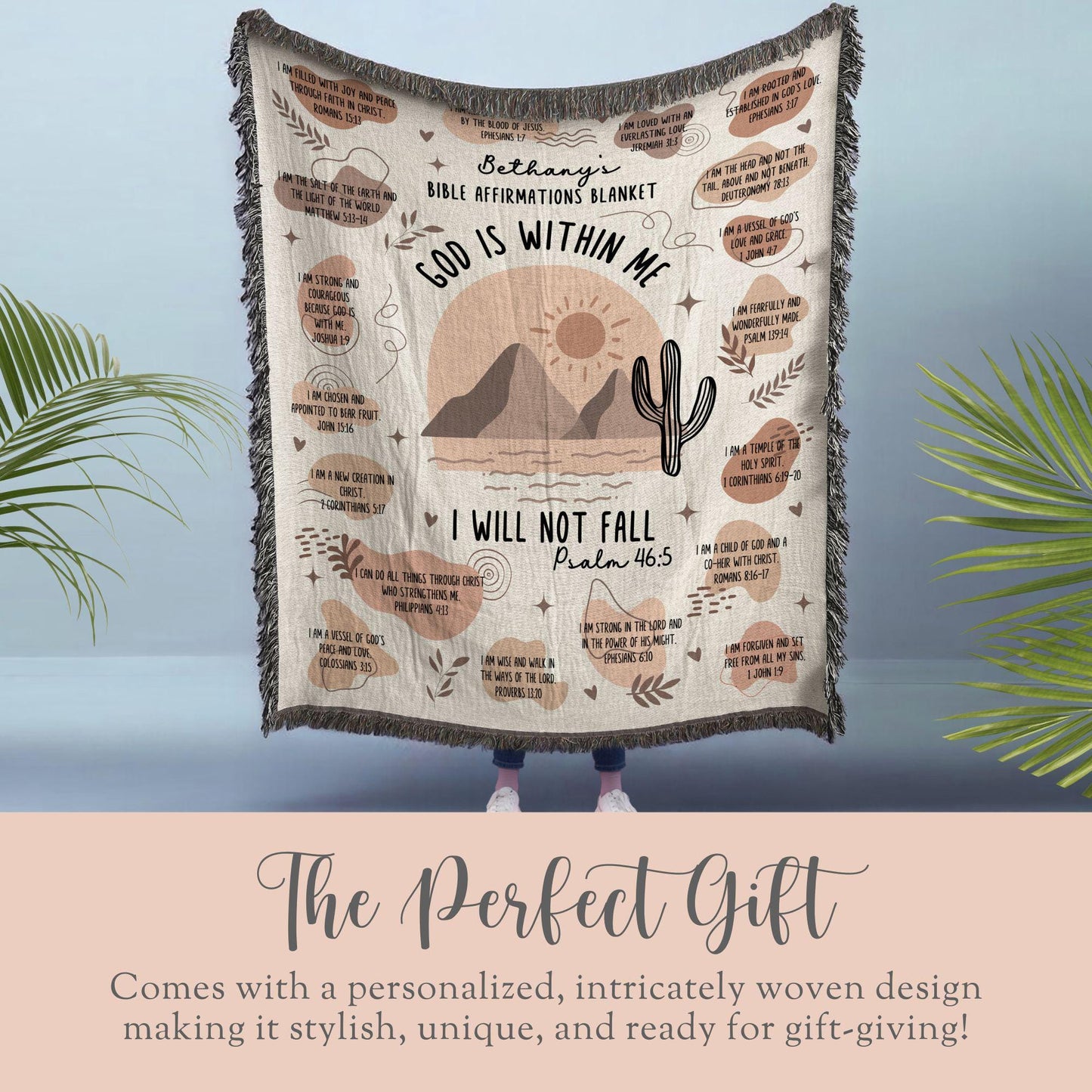 Personalized Scripture Verse Woven Blanket Gift For Christian Bible Verse Blanket Scripture Verse Woven Throw Scripture Verse Tapestry
