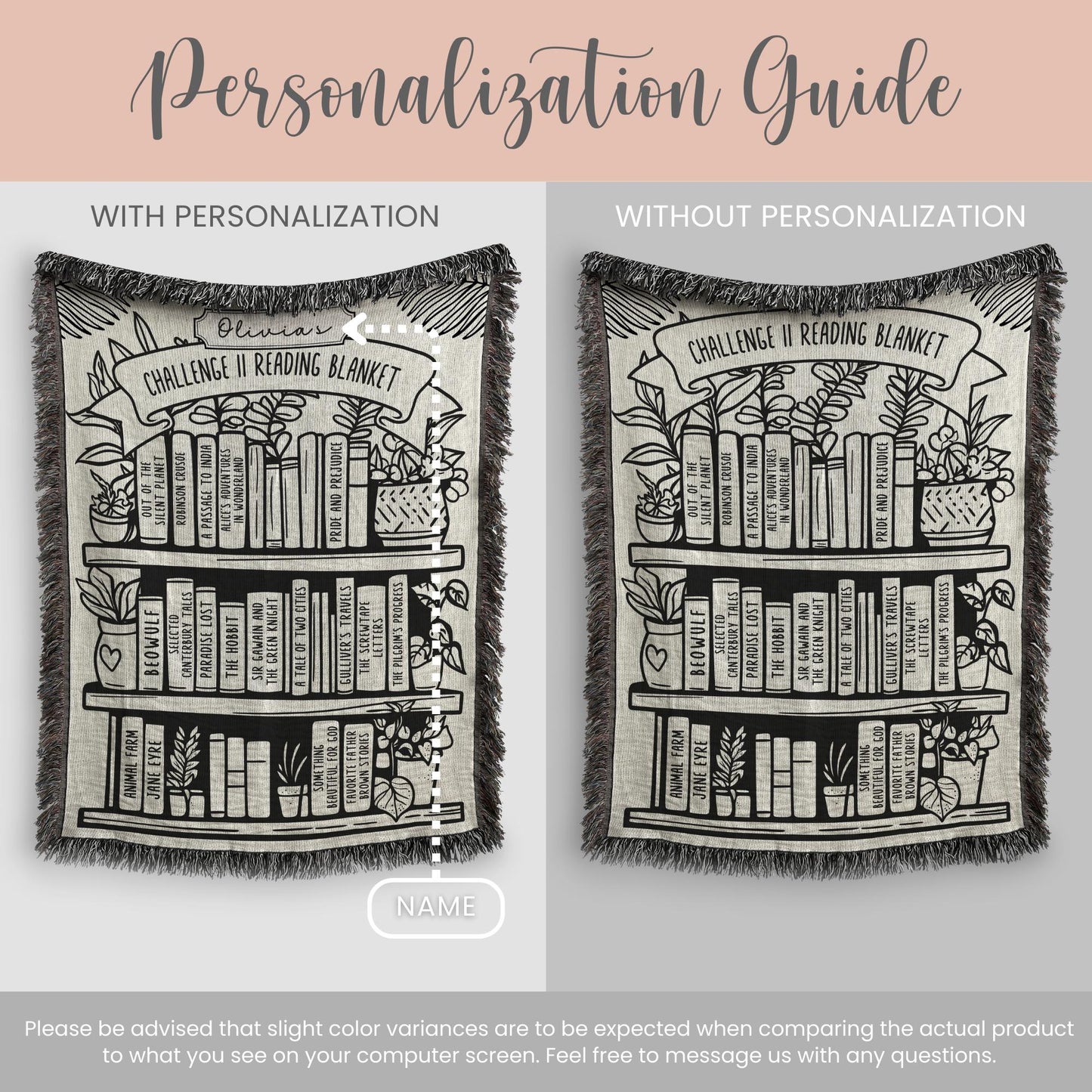 Personalized CC Challenge II Reading Woven Blanket Gift For CC Director Challenge 2 Student Year End Gift Challenge 2 Director Throw Gift