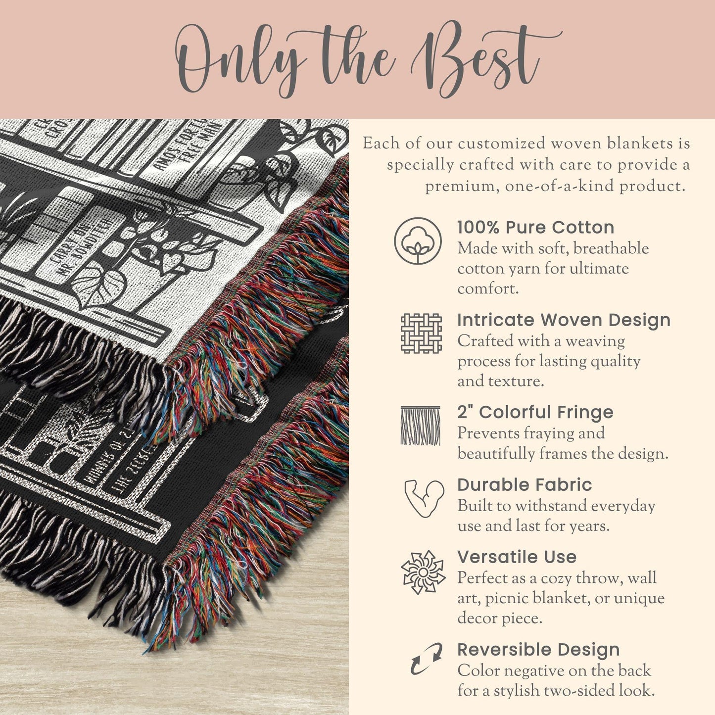 Personalized CC Challenge A Woven Blanket Gift For Challenge Student Year End Gift Challenge A Reading Blanket Challenge A Director Tapestry