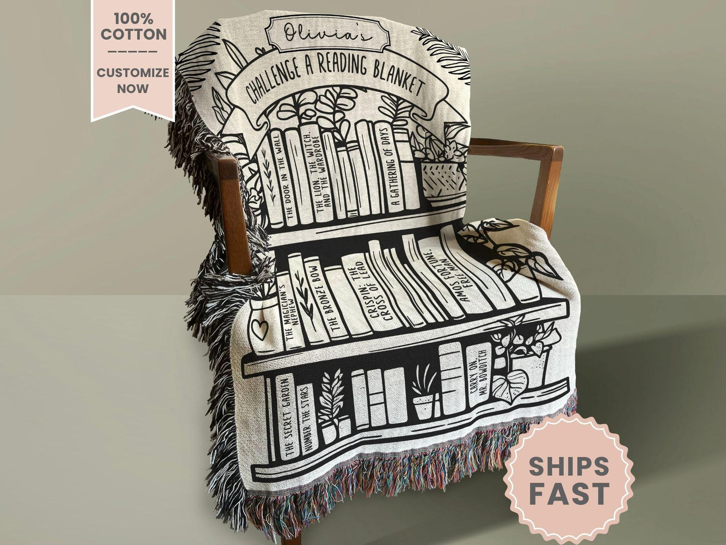 Personalized CC Challenge A Woven Blanket Gift For Challenge Student Year End Gift Challenge A Reading Blanket Challenge A Director Tapestry