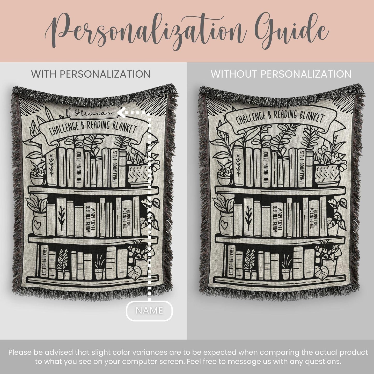 Personalized Challenge B Reading Woven Blanket Gift For CC Challenge B Director Keepsake Blanket CC Tutor Woven Throw Homeschool Blanket