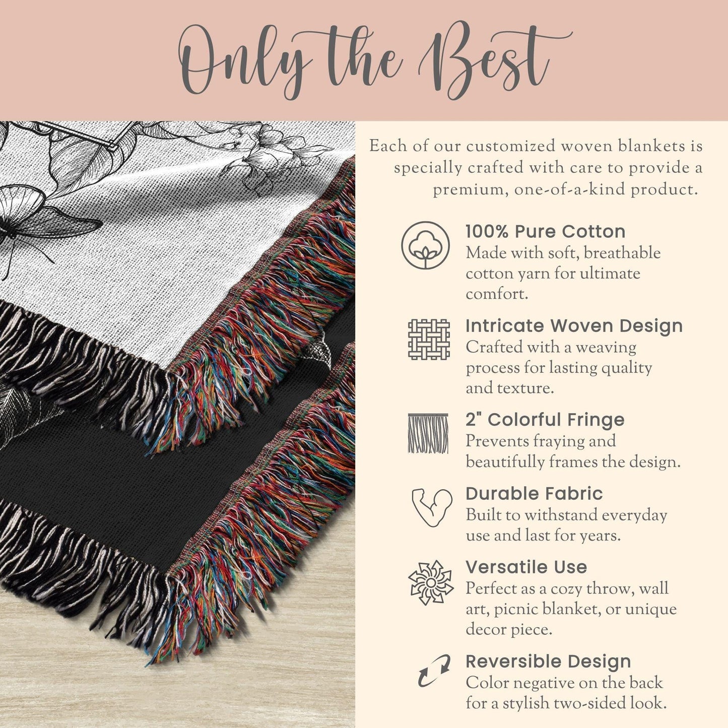 Grandma of the Bride Woven Blanket Gift For Grandma Tapestry Grandma Wedding Day Gift Grandmother Woven Throw Keepsake From Granddaughter