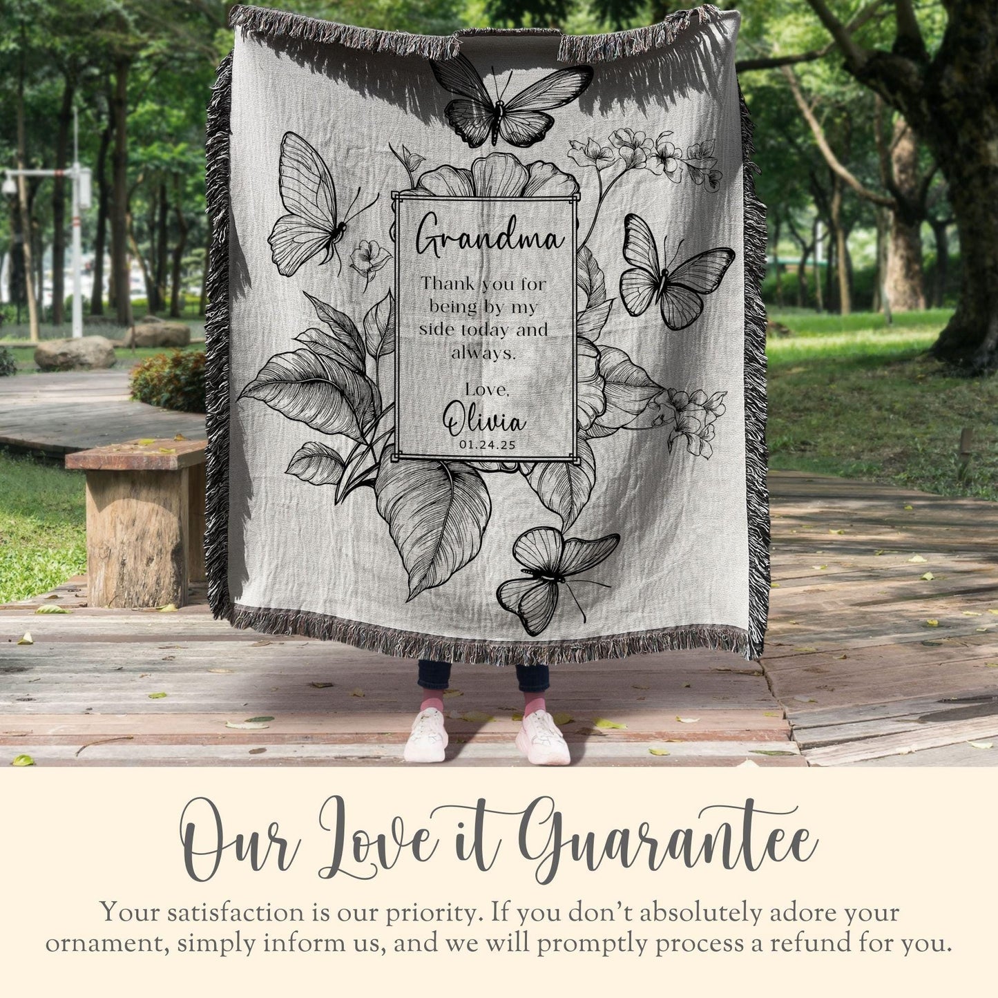 Grandma of the Bride Woven Blanket Gift For Grandma Tapestry Grandma Wedding Day Gift Grandmother Woven Throw Keepsake From Granddaughter