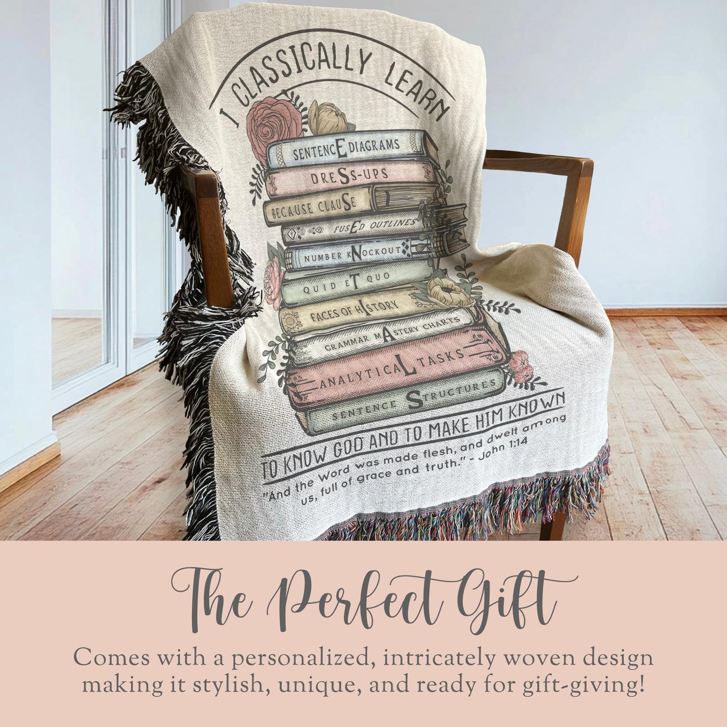 Gift For CC Essentials Tutor Tapestry
Classical Conversations Grammar Woven Throw