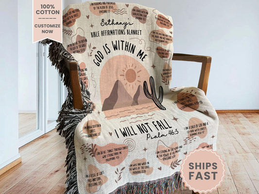Gift For Christian Bible Verse Blanket Scripture Verse Woven Throw Scripture Verse Tapestry