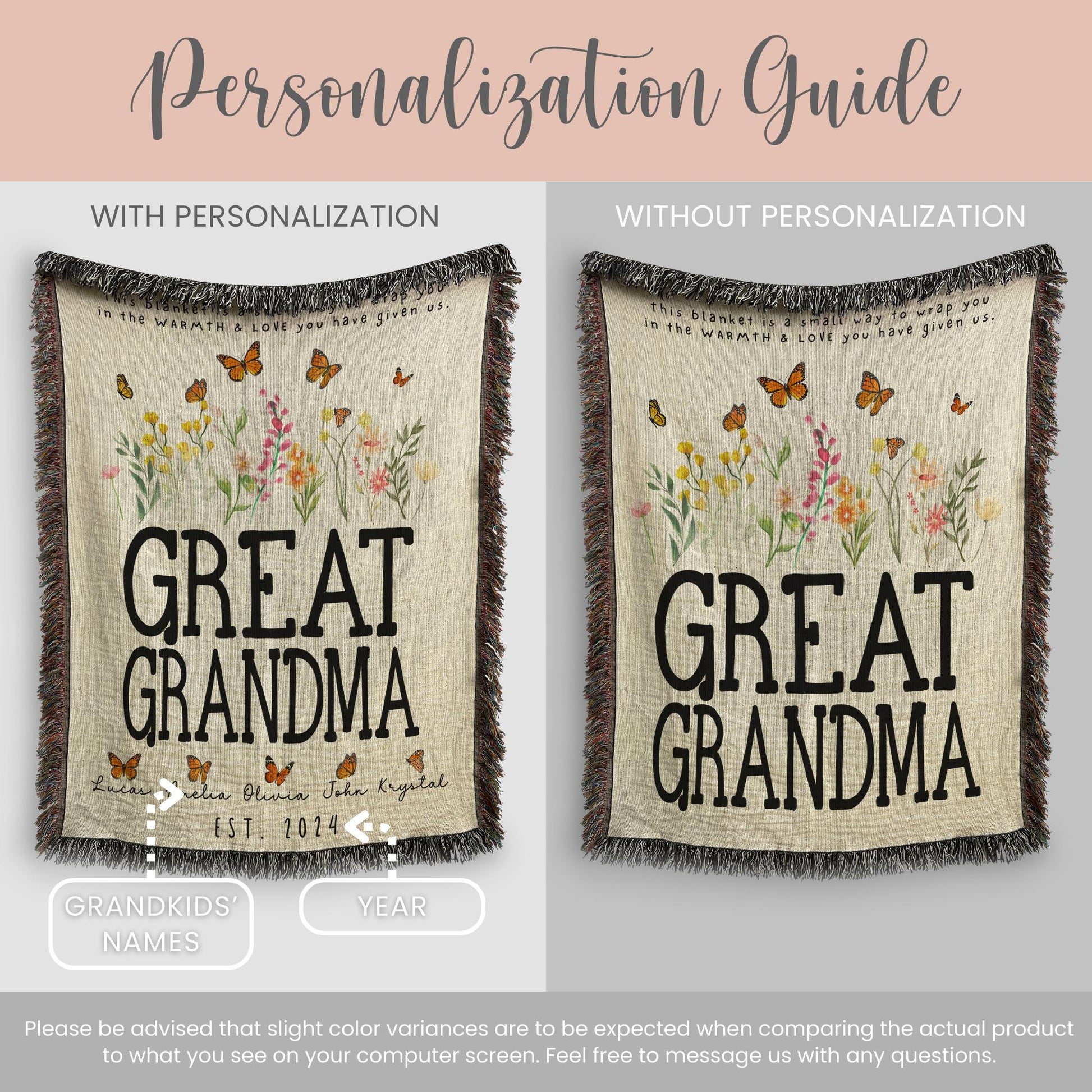 Custom Great Grandma Woven Blanket