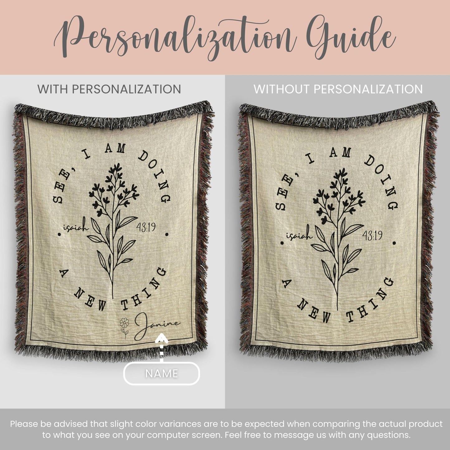 Customizable Bible Verses Woven Blanket