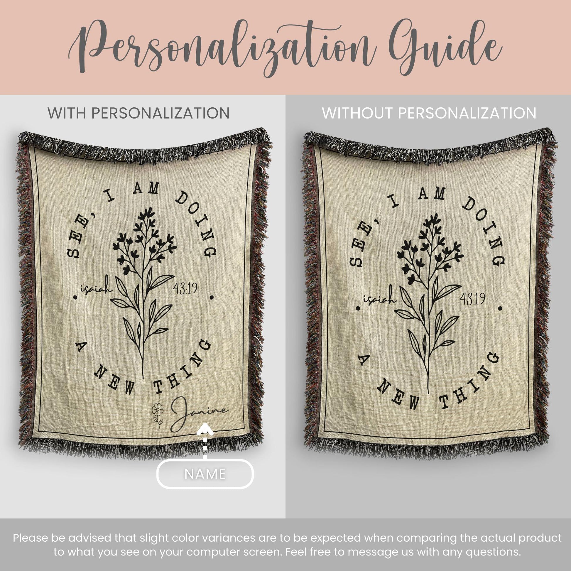Customizable Bible Verses Woven Blanket