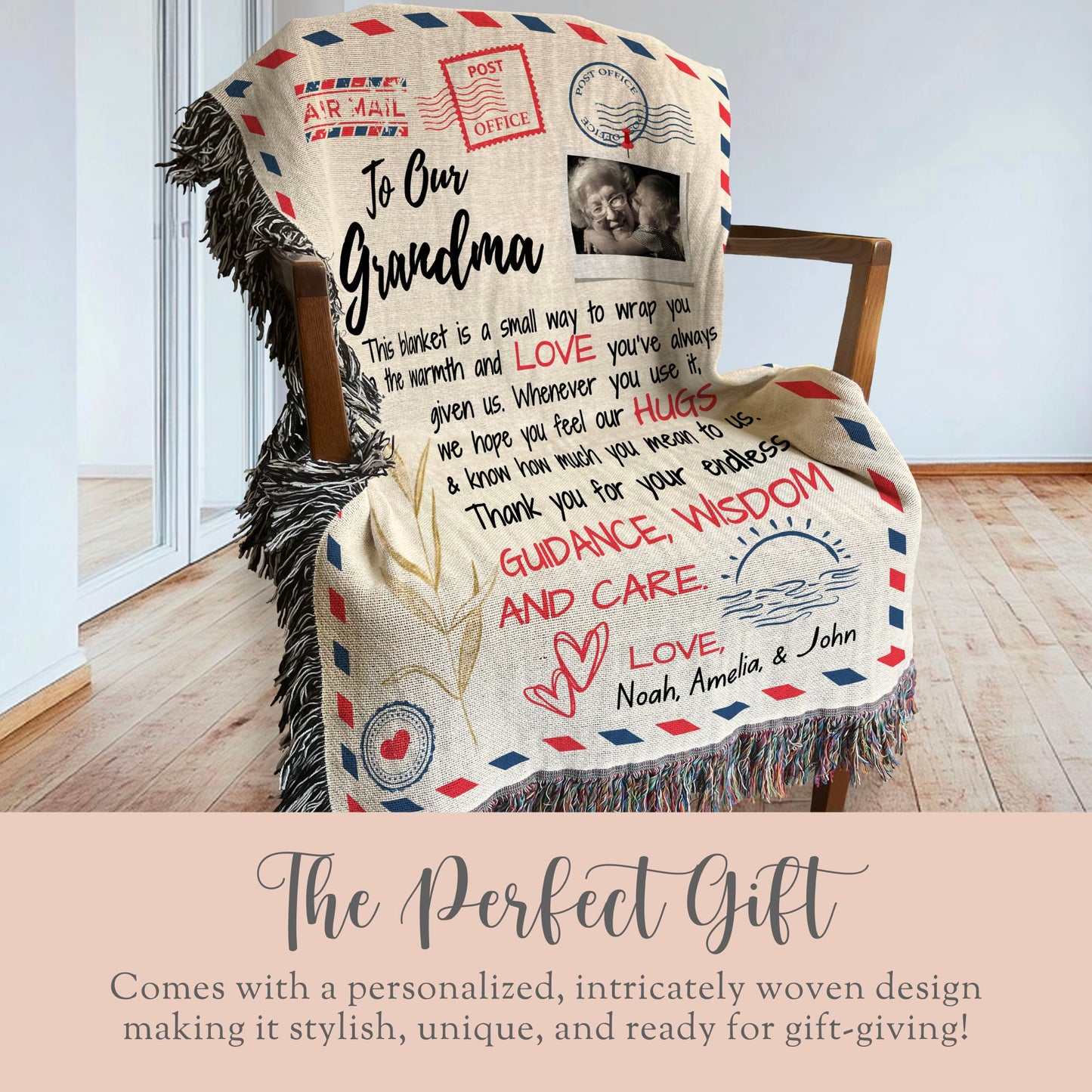 Grandmother Keepsake Blanket Christmas Gift Grandkid