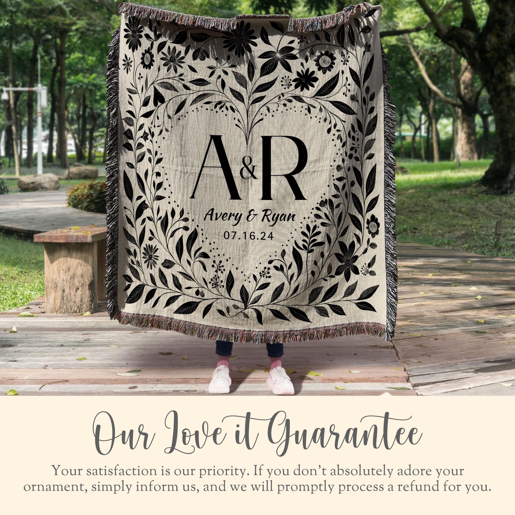 Personalized Wedding Woven Blanket Gift For Couple Tapestry Wedding Gift Couple Woven Throw Newlywed Woven Blanket Wedding Anniversary Gift