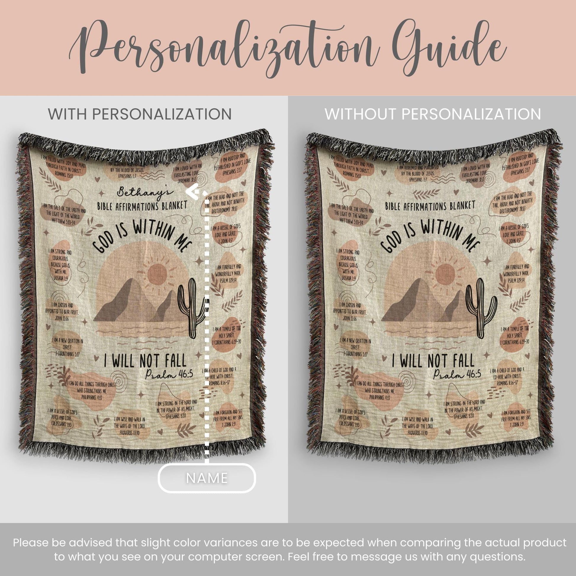 Personalized Scripture Verse Woven Blanket Gift For Christian Bible Verse Blanket Scripture Verse Woven Throw Scripture Verse Tapestry