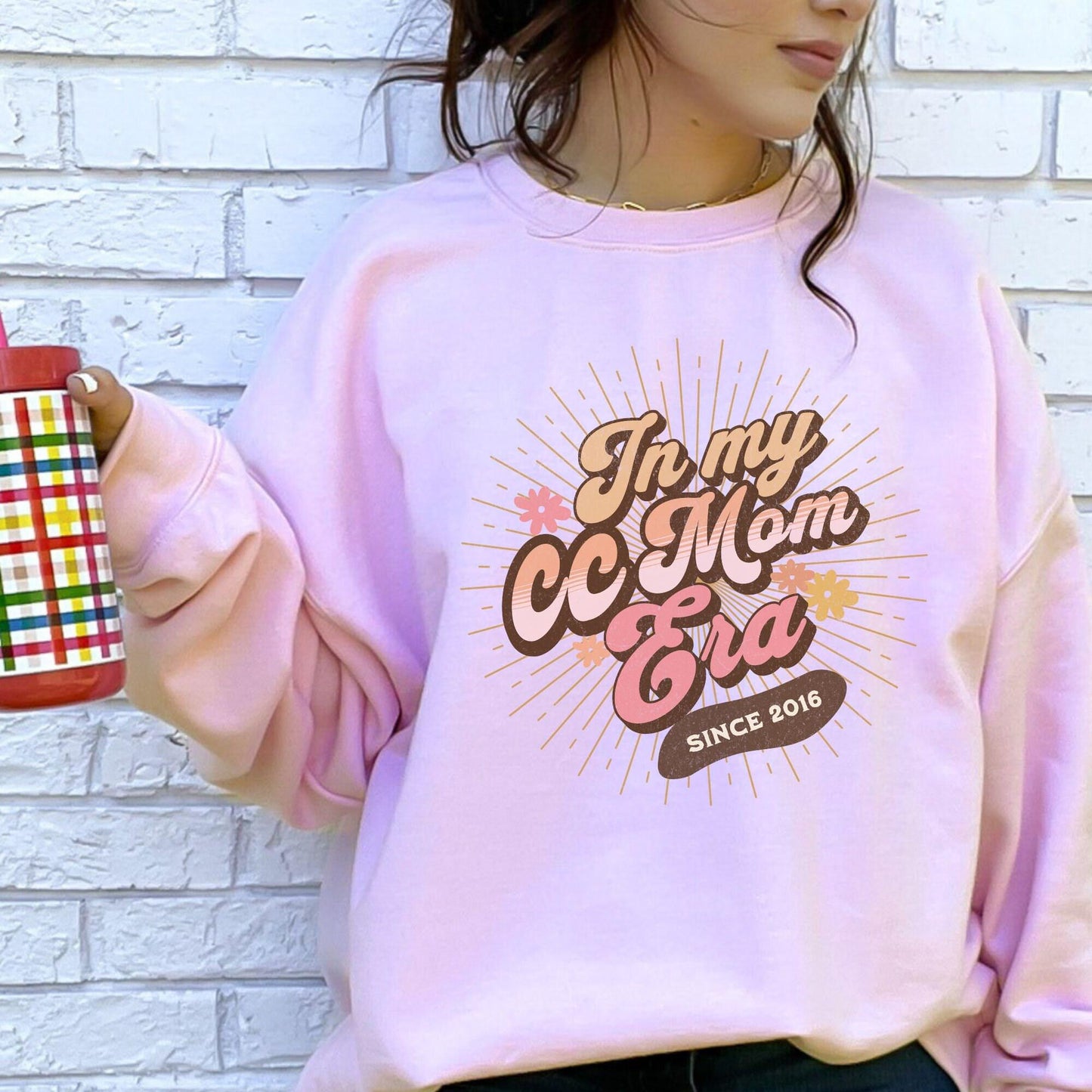 Personalized In My CC Mom Era Retro Mama Sweater Home Schooling Custom Groovy Birthday Homeschool Mom Shirt Thanksgiving Presents for Mom