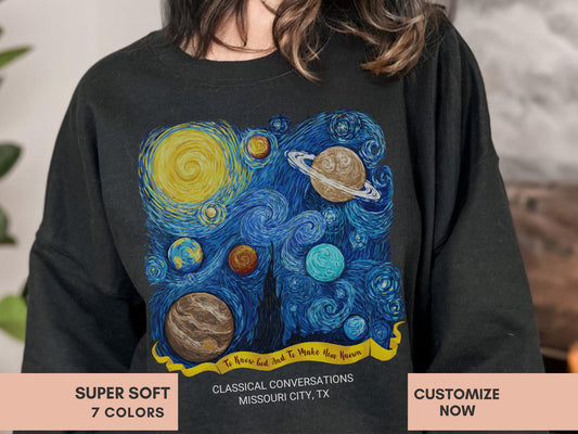 Van Gogh CC Cycle 2 Sweater Personalized Classical Conversations Sweatshirt Homeschool Sweater Custom CC Director Crewneck Gift for CC Tutor