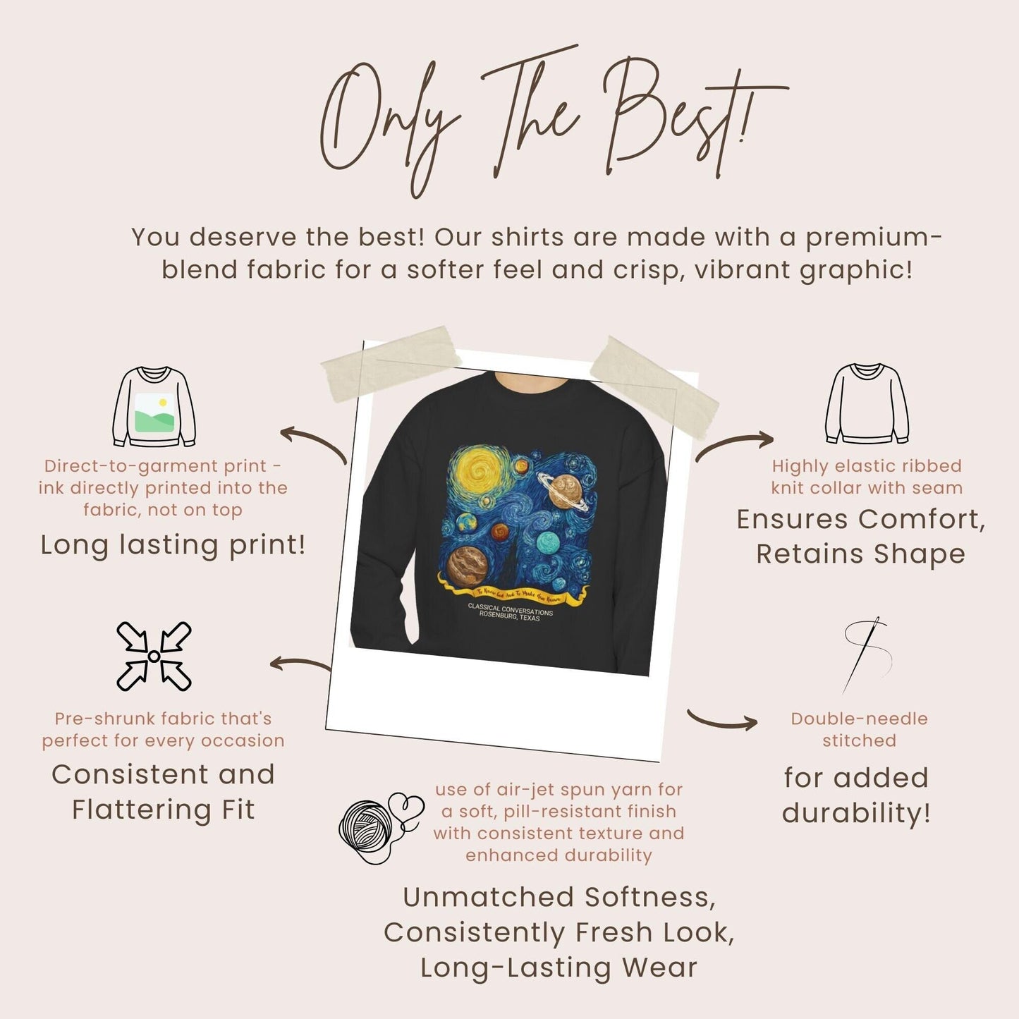 Van Gogh CC Cycle 2 Youth Sweater Personalized Classical Conversations Youth Sweatshirt Homeschool Sweater Custom Crewneck Gift for Student