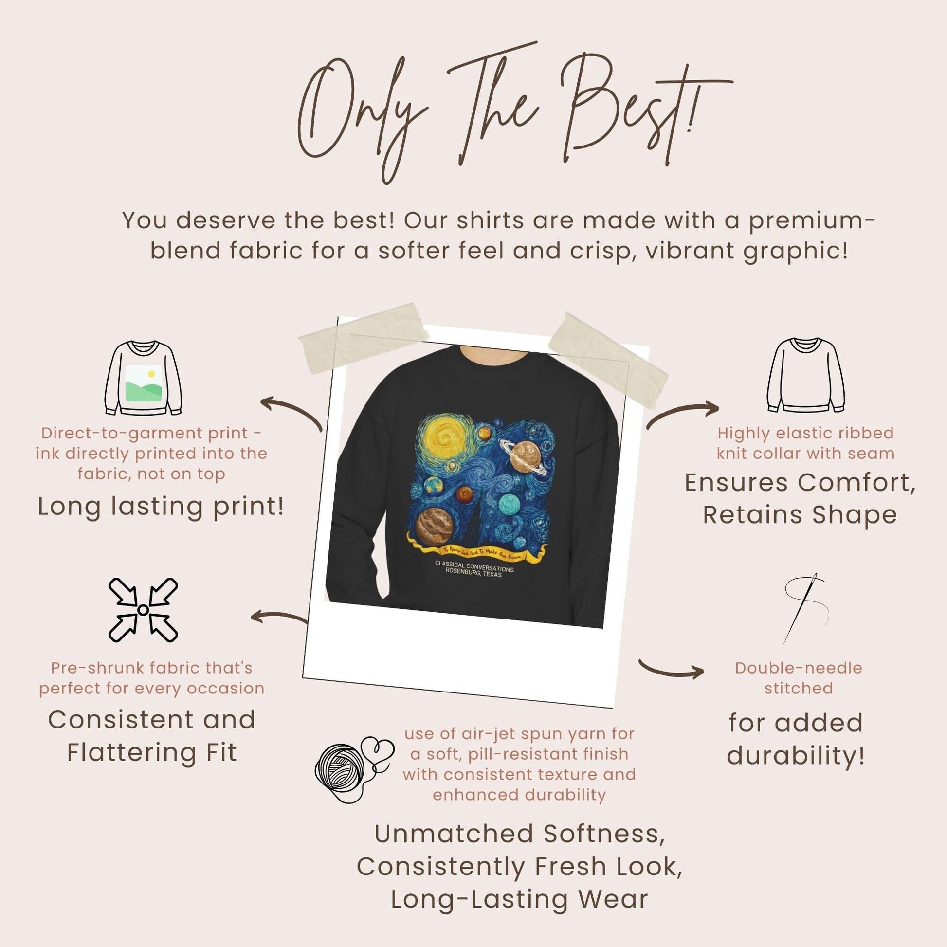 Van Gogh CC Cycle 2 Youth Sweater Personalized Classical Conversations Youth Sweatshirt Homeschool Sweater Custom Crewneck Gift for Student