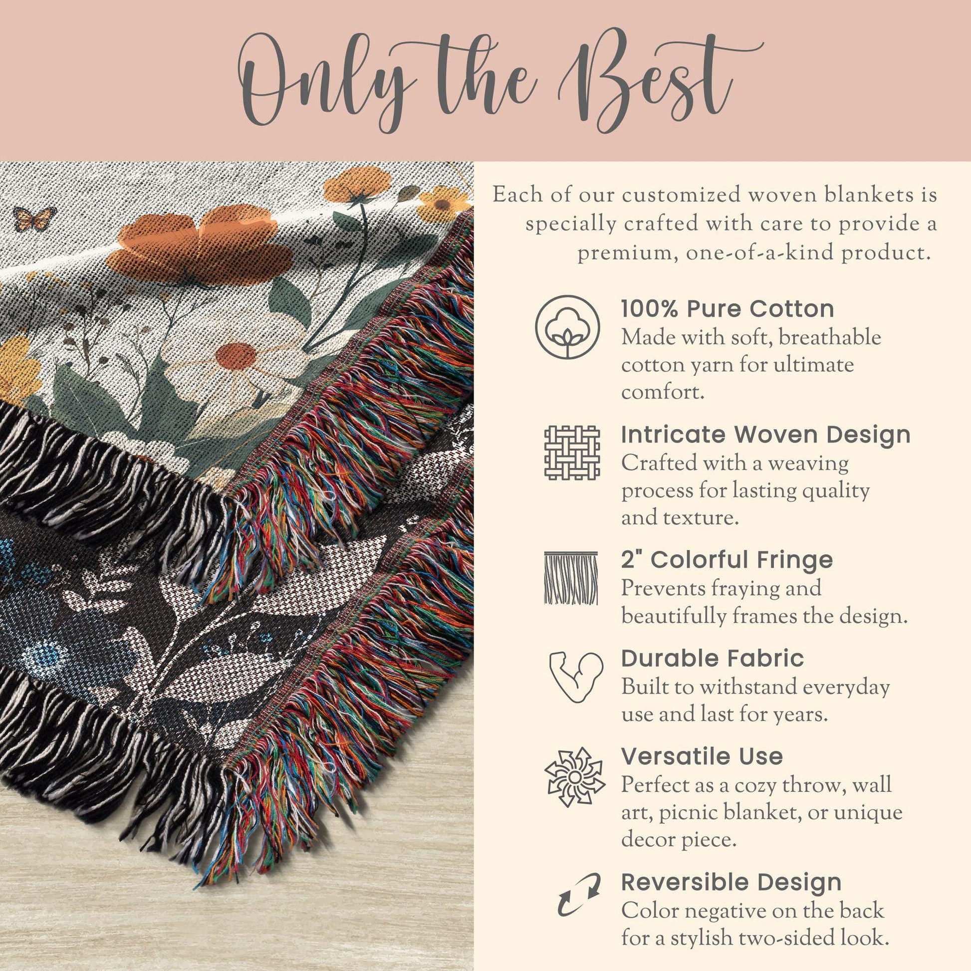 Personalized Bonus Mom Woven Blanket Gift For Bonus Mom Tapestry Mothers Day Gift Stepmom Woven Throw Christmas Gift From Bonus Daughter