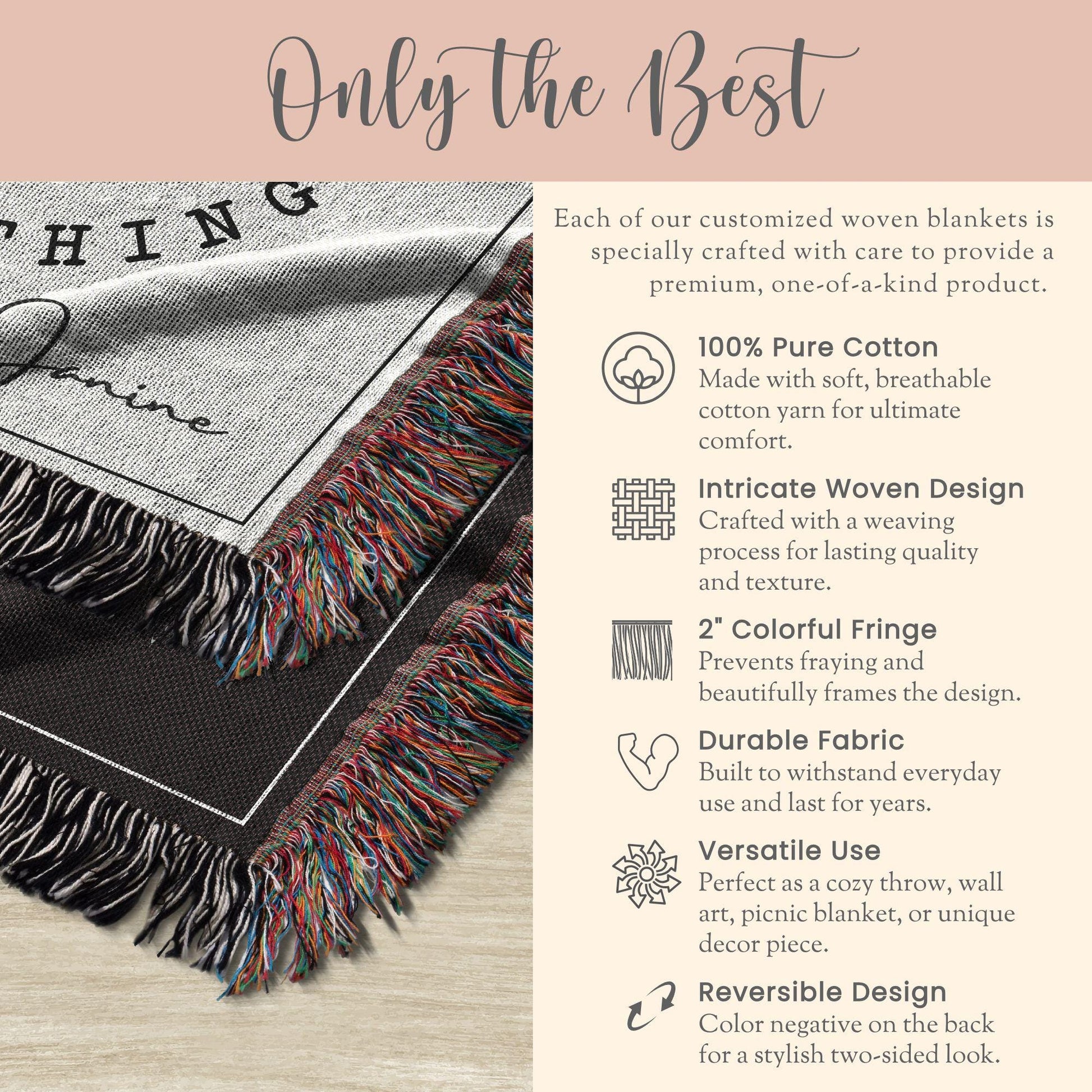 Personalized Bible Verse Woven Blanket Gift For Christian Tapestry Baptism Gift Scripture Throw Blanket For Christian Prayer Blanket Gift