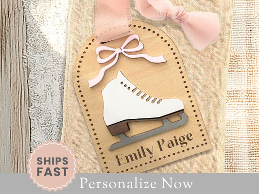 Personalized Ice Skate Gift Tags Gifts for Competitive Figure Skaters Skating Ornaments Skating Bag Tags Christmas Gifts for Skaters Valentines Day Gifts for Skaters