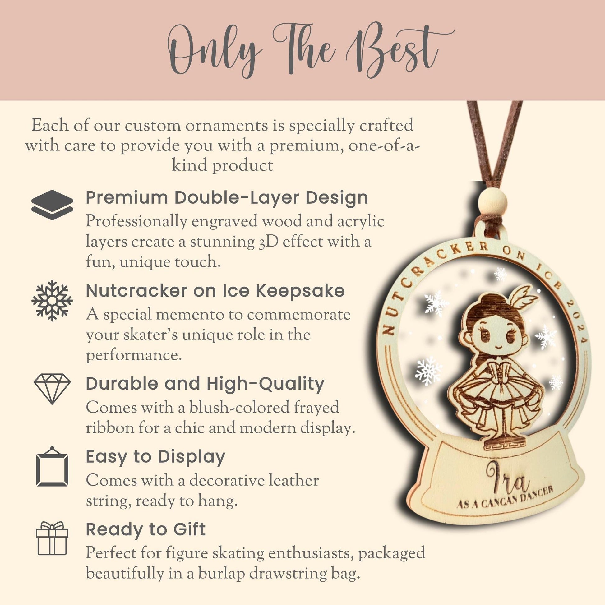 Personalized Nutcracker Character Keepsake Ornament Gift For Figure Skater Nutcracker On Ice Skater Souvenir Custom Nutcracker Role Decor