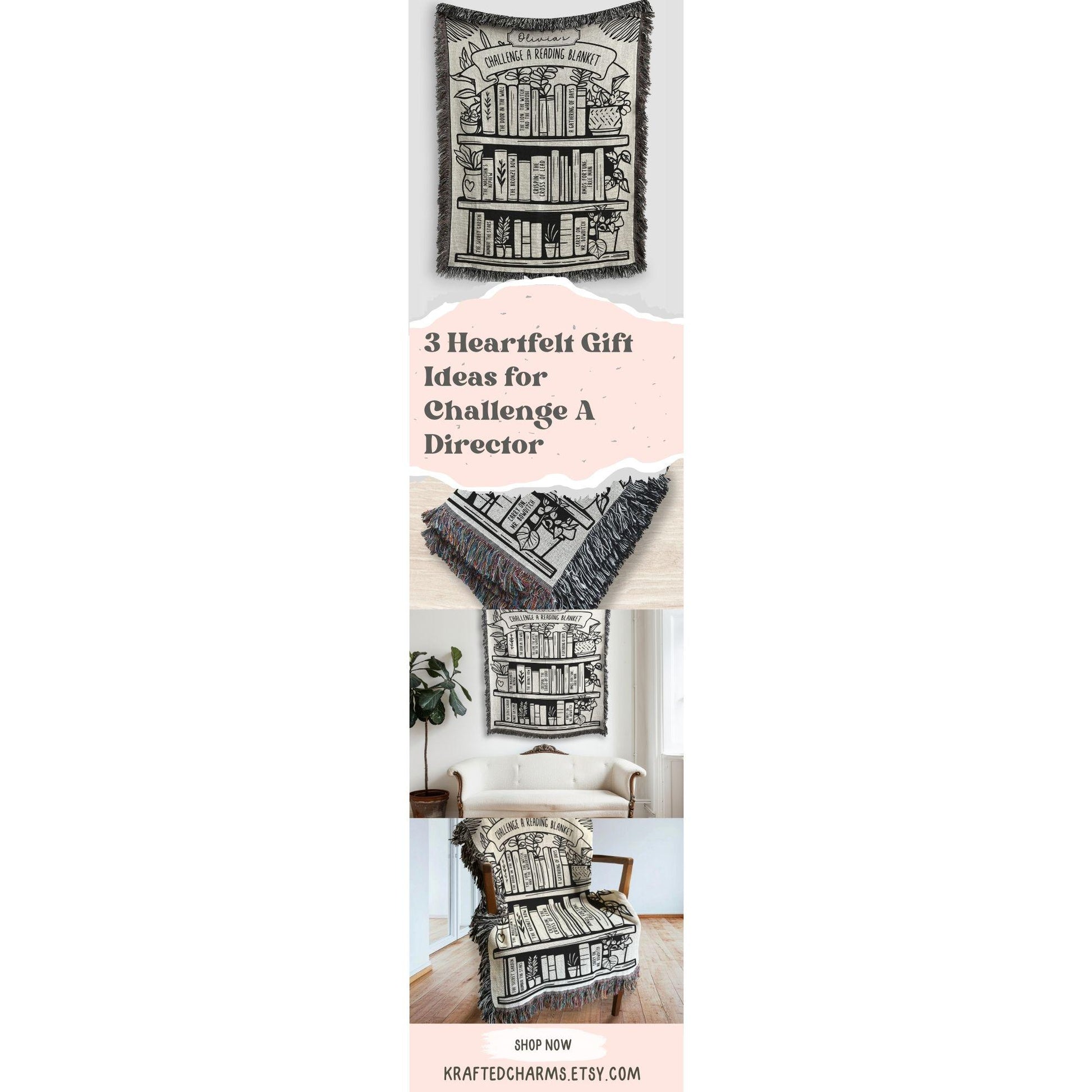 Personalized CC Challenge A Woven Blanket Gift For Challenge Student Year End Gift Challenge A Reading Blanket Challenge A Director Tapestry