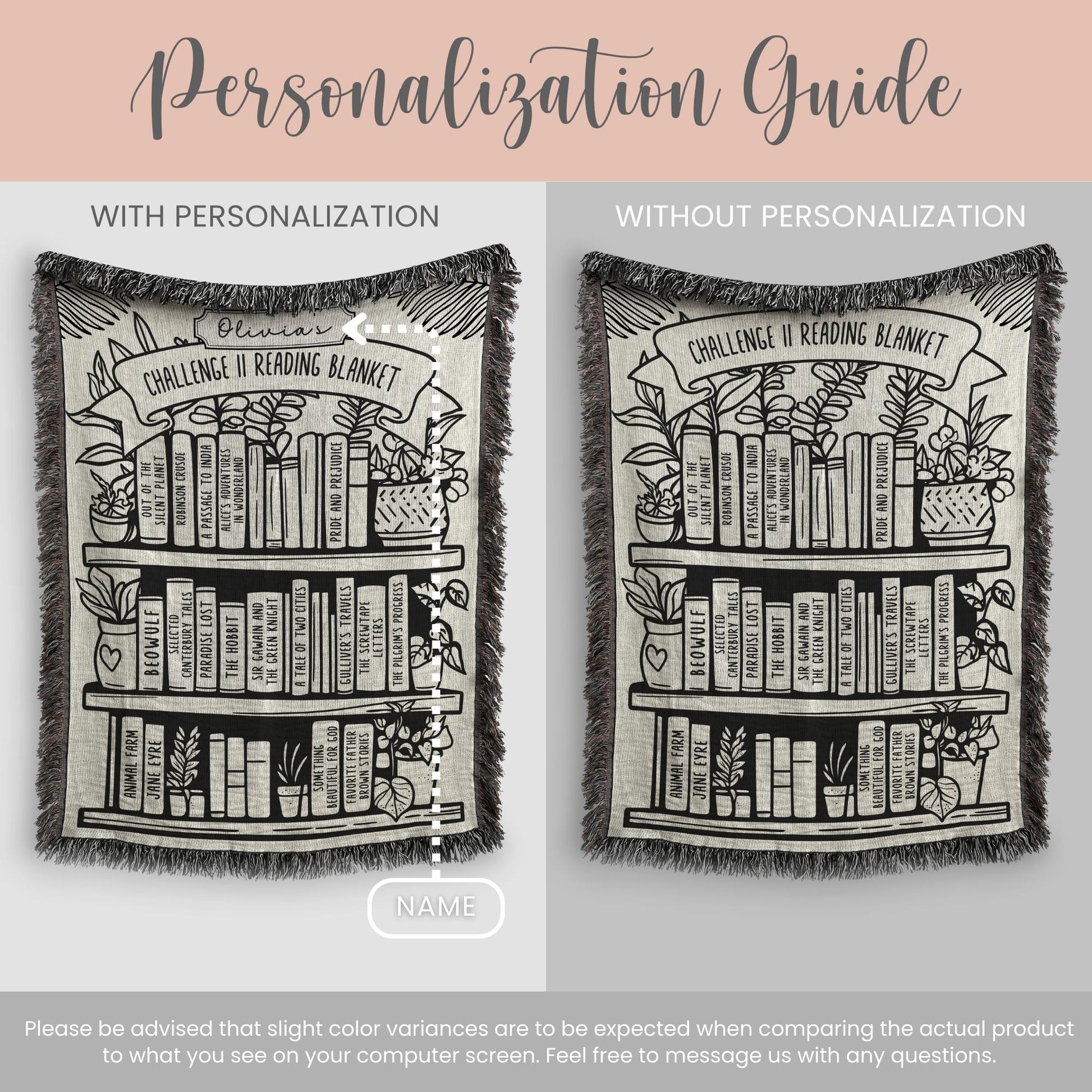 Personalized CC Challenge II Reading Woven Blanket Gift For CC Director Challenge 2 Student Year End Gift Challenge 2 Director Throw Gift