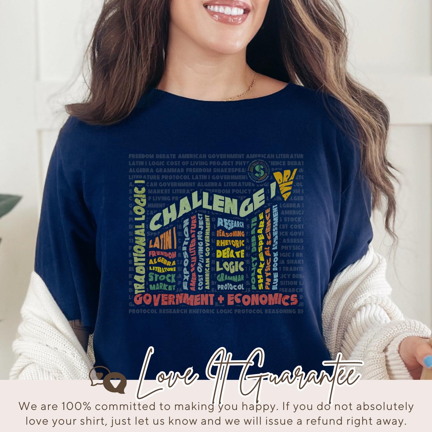 Typography Tshirt Home-Schooling Tee Challenge Home Schooling Tshirt