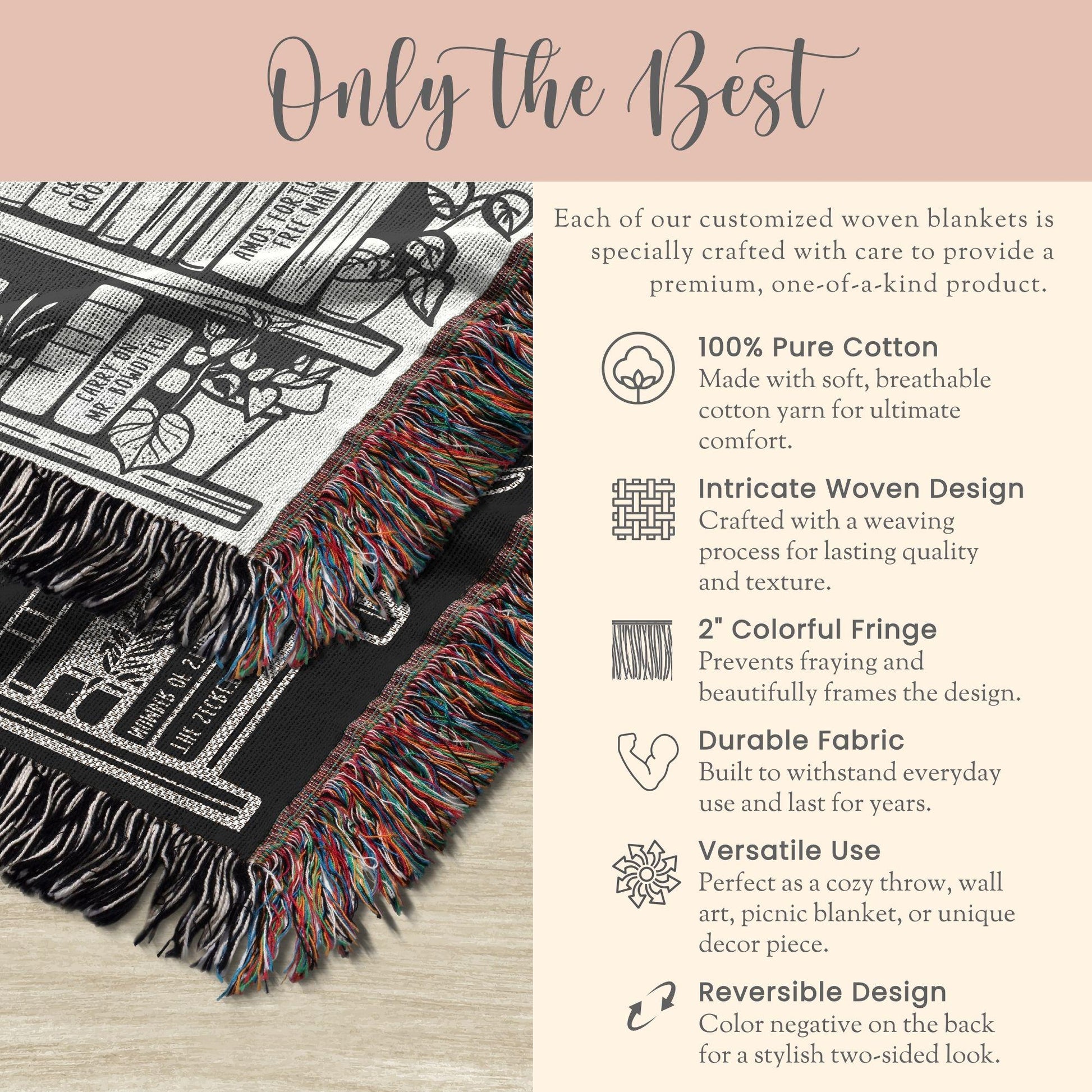 Personalized CC Challenge A Woven Blanket Gift For Challenge Student Year End Gift Challenge A Reading Blanket Challenge A Director Tapestry