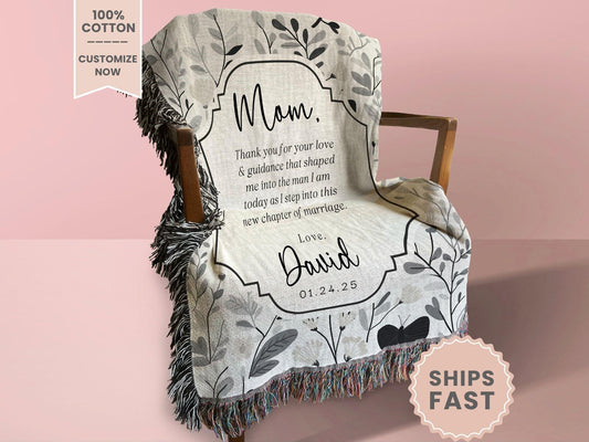 Mother of the Groom Woven Blanket Gift