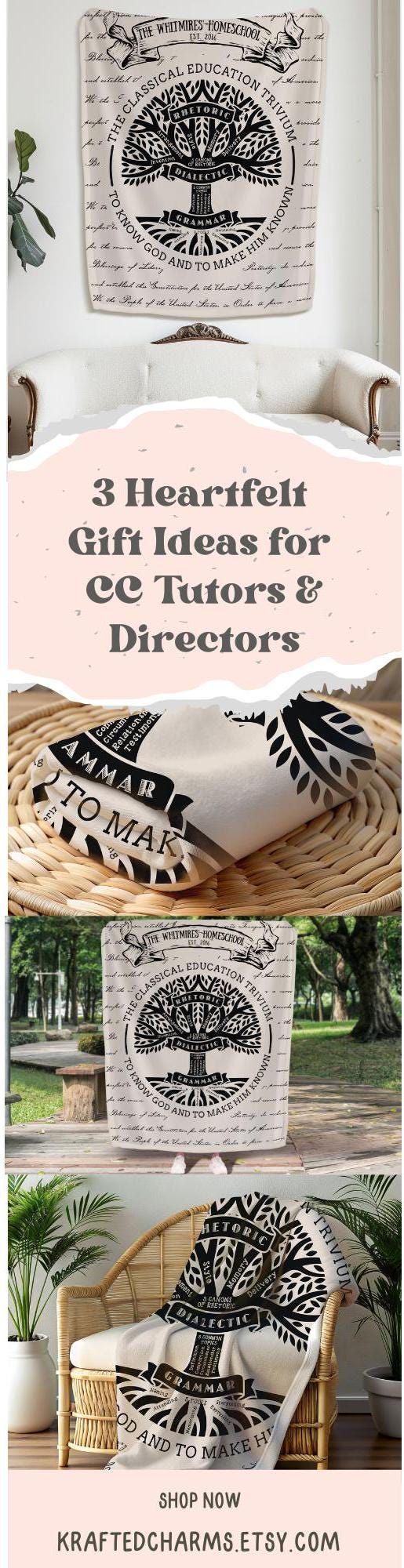 Personalized CC Trivium Tree Minky Blanket Gift For Classical Conversations Tutor Dorm Tapestry Year End Director Gift CC Student Keepsake
