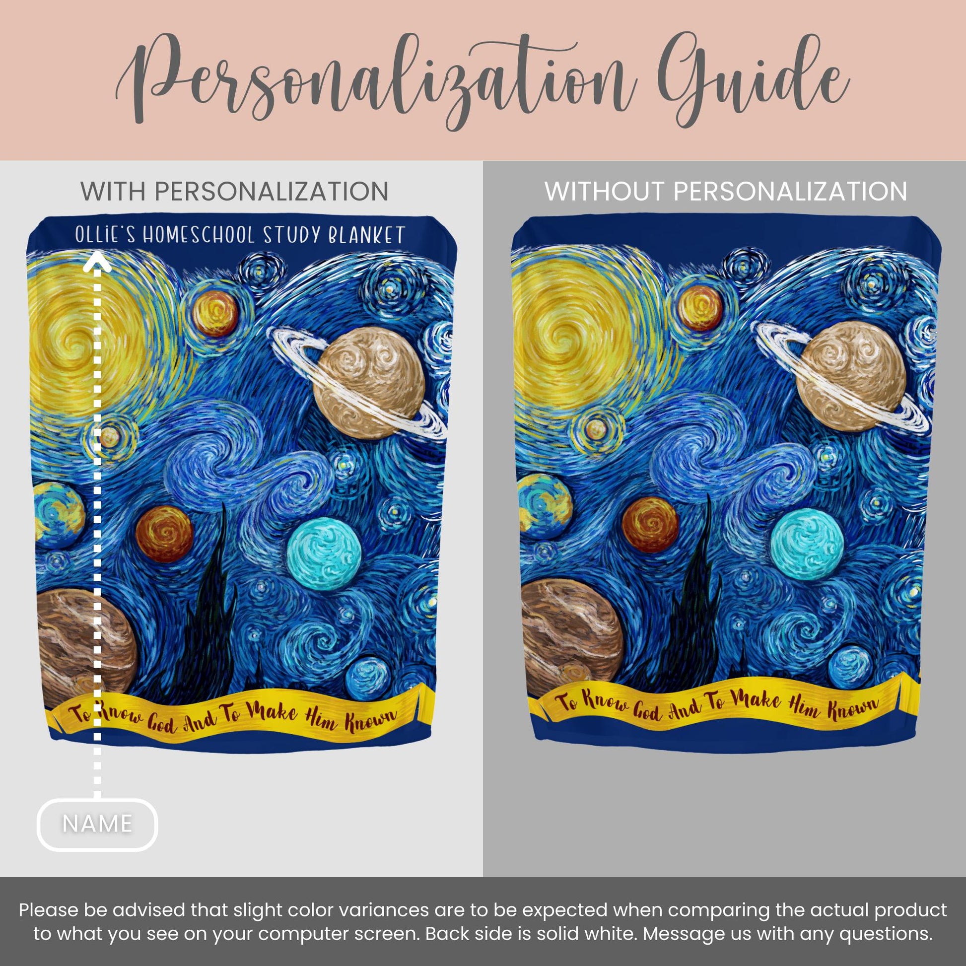 Personalized Cycle 2 Van Gogh Planets Minky Blanket Gift For Cycle 2 Plush Blanket Classical Conversations Tutor Velveteen Blanket CC Throw