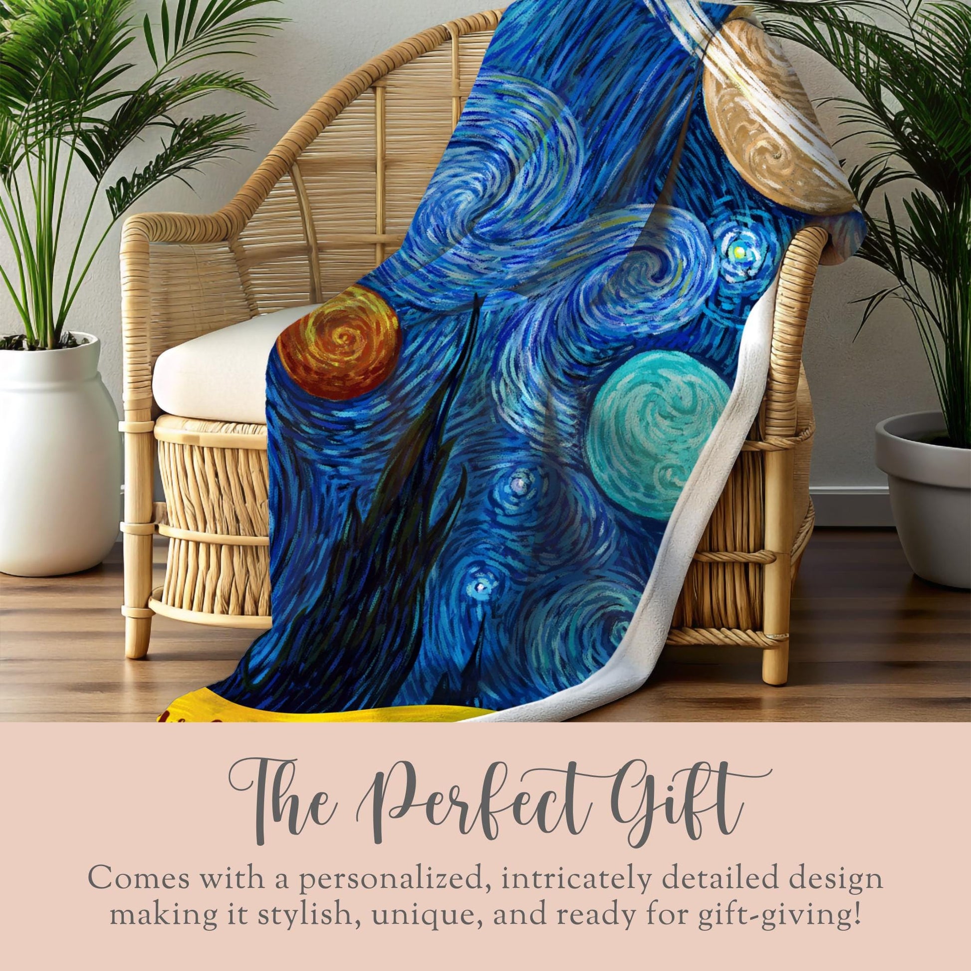 Personalized Cycle 2 Van Gogh Planets Minky Blanket Gift For Cycle 2 Plush Blanket Classical Conversations Tutor Velveteen Blanket CC Throw