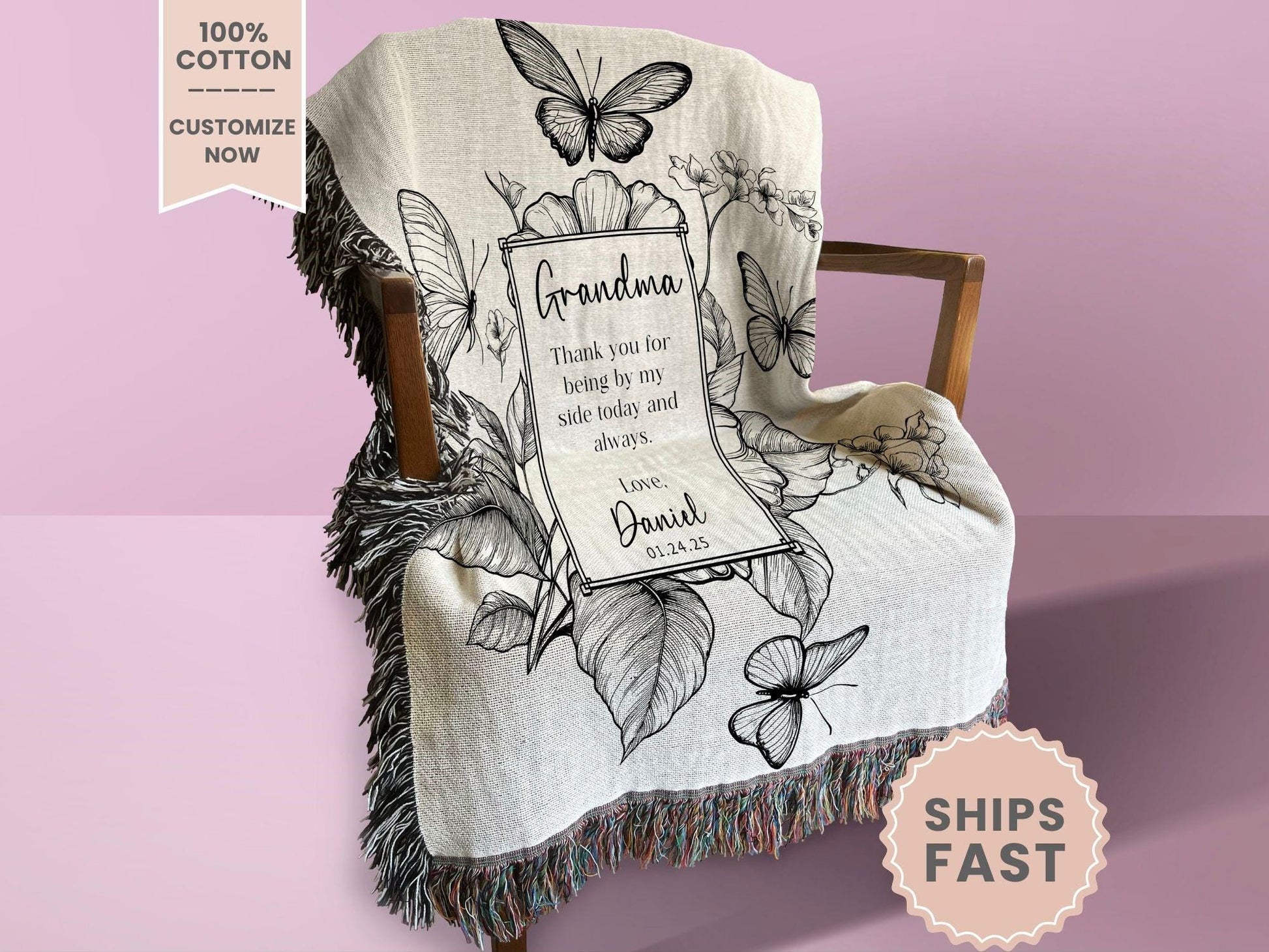 Grandma of the Groom Woven Blanket