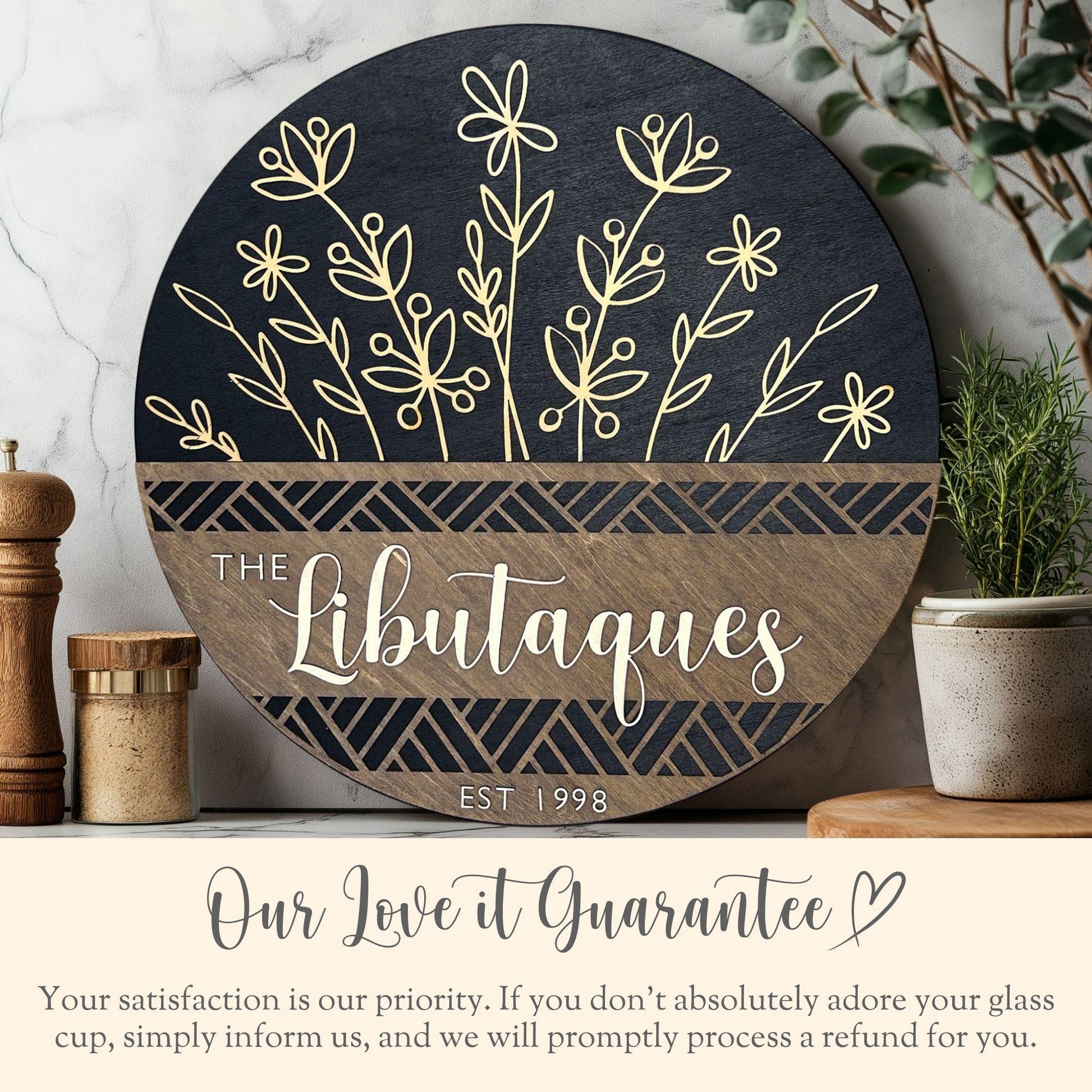 Personalized Family Name Wooden Sign Gift for Family Housewarming Gift Family Name Wooden Sign Wall Decor Couple Anniversary Gift Year Est.
