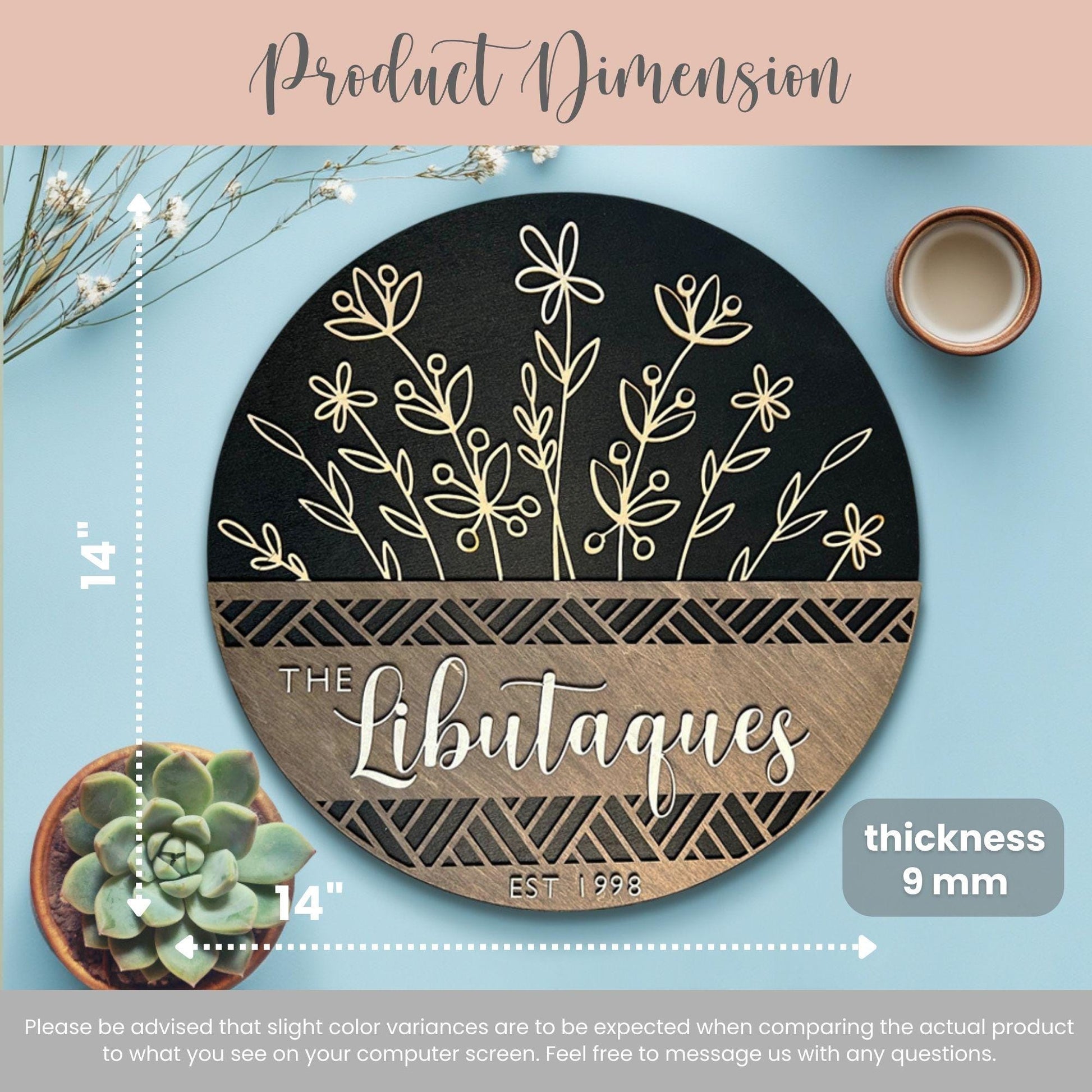 Personalized Family Name Wooden Sign Gift for Family Housewarming Gift Family Name Wooden Sign Wall Decor Couple Anniversary Gift Year Est.