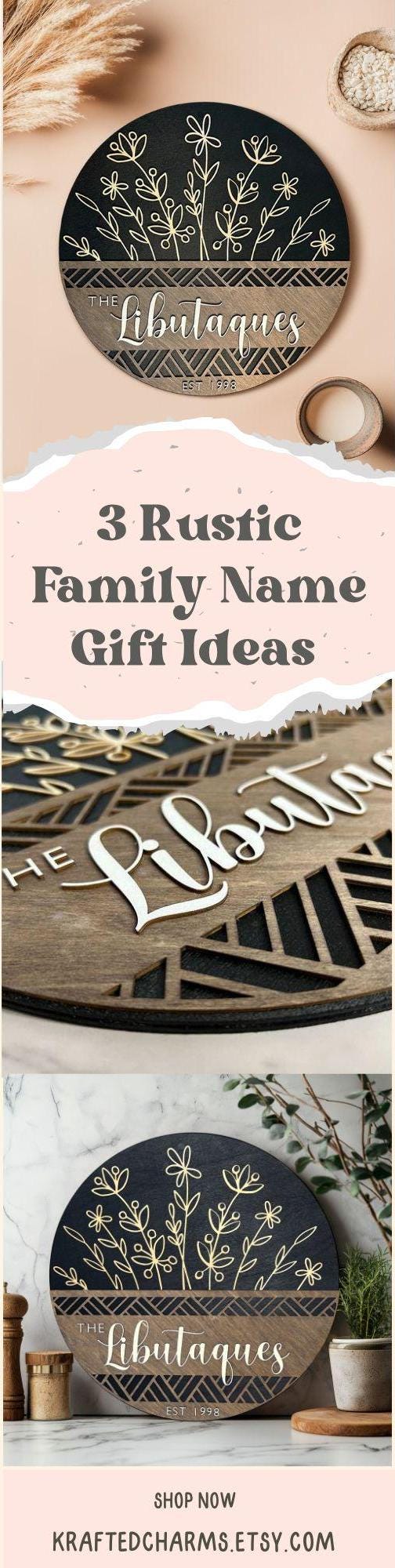 Personalized Family Name Wooden Sign Gift for Family Housewarming Gift Family Name Wooden Sign Wall Decor Couple Anniversary Gift Year Est.