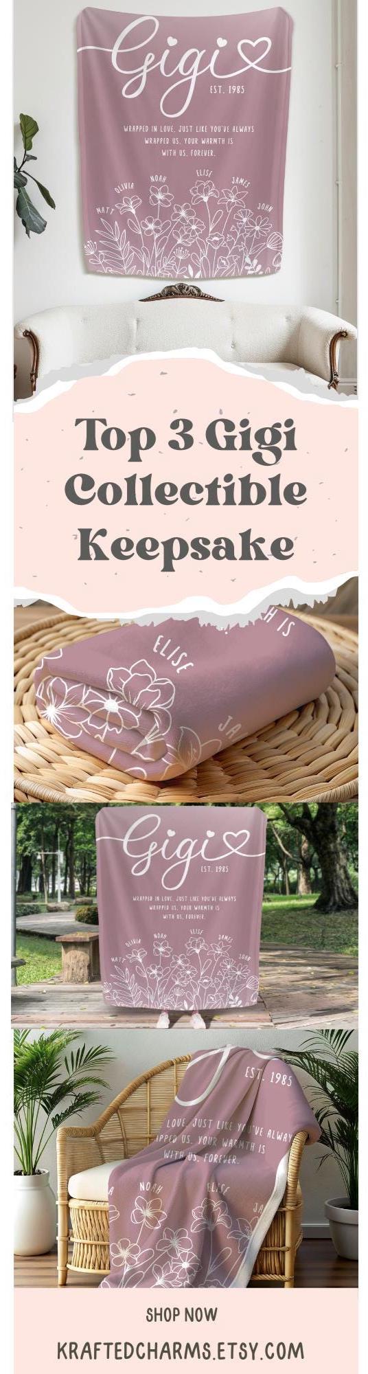 Personalized Gigi Minky Blanket Gift for Gigi Keepsake Blanket Mothers Day Gift Gigi Plush Blanket Grandmother Fleece Blanket from Grandkids