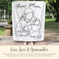 Personalized New Mom Line Art Portrait Minky Blanket Gift for New Mom Fleece Blanket Mothers Day Gift New Mama Line Drawing New Mom Faceless