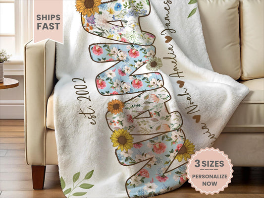 Personalized Nana Minky Blanket 
Gift for Nana Keepsake Blanket