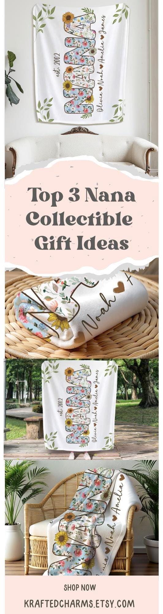Personalized Nana Minky Blanket Gift for Nana Keepsake Blanket Mothers Day Gift Grandma Plush Blanket Grandma Minky Blanket From Grandkids