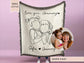 Grammy Line Art Portrait Woven Blanket