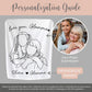 Personalized Glamma Line Art Portrait Minky Blanket Gift for Glamma Faceless Fleece Blanket Mothers Day Gift Glamma Line Drawing Wall Decor