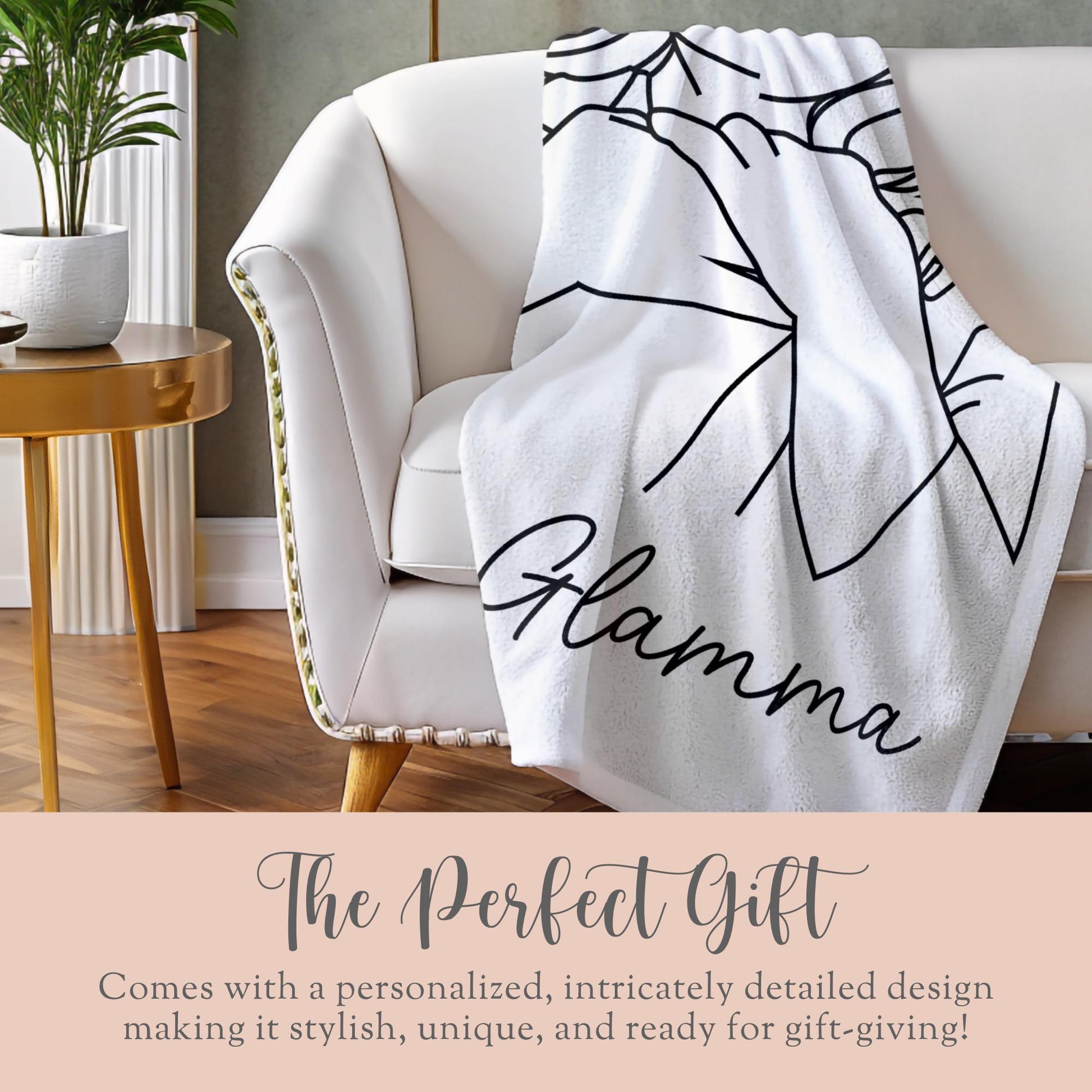 Gift for Glamma Faceless Fleece Blanket 
Mothers Day Gift
