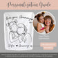 Personalized Grammy Line Art Portrait Minky Blanket Gift for Grammy Keepsake Blanket Grammy Line Drawing Fleece Blanket Mothers Day Gift