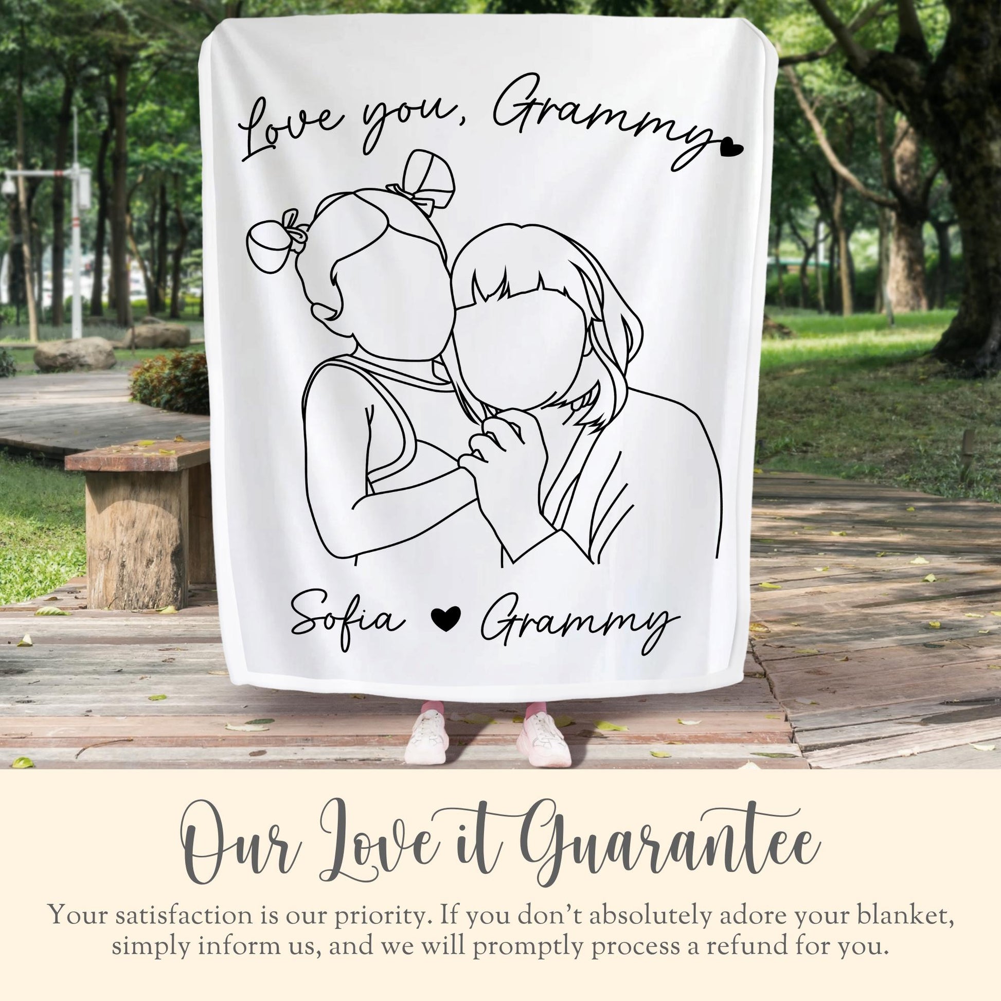 Personalized Grammy Line Art Portrait Minky Blanket Gift for Grammy Keepsake Blanket Grammy Line Drawing Fleece Blanket Mothers Day Gift