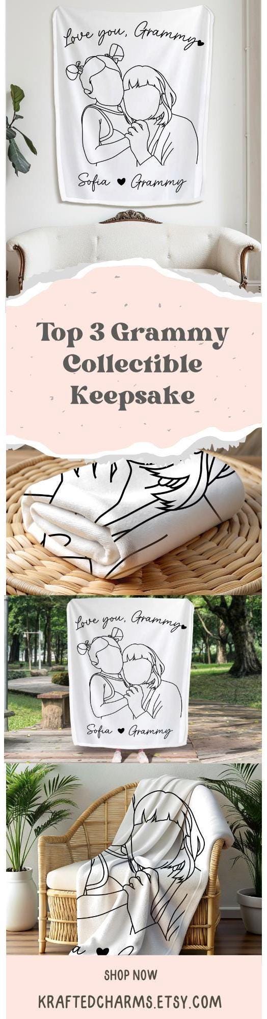 Grammy Line Drawing Fleece Blanket 
Mothers Day Gift