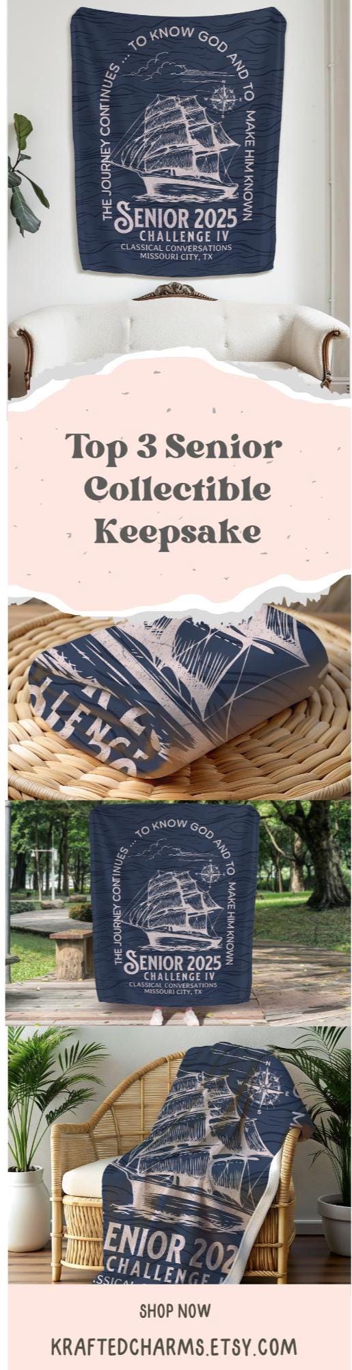 Personalized CC Challenge IV Minky Blanket Gift For Classical Conversations Senior Student Plush Blanket CC Graduation Gift cc Tutor Throw